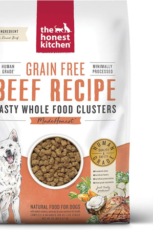 The Honest Kitchen Whole Food Clusters Grain Free Beef Dry Dog Food, 20 lb Bag