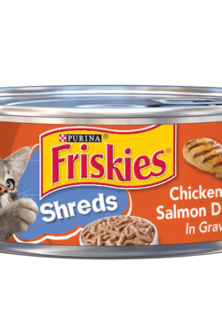 Friskies Savory Shreds Chicken And Salmon Dinner In Gravy Canned Cat Food