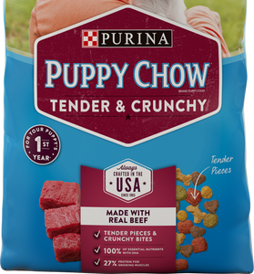 Purina Puppy Chow Tender and Crunchy Beef Recipe Dry Dog Food