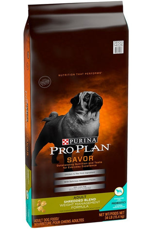 Purina Pro Plan Savor Adult Shredded Blend Weight Management Formula Dry Dog Food