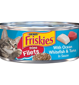 Friskies Prime Fillets with Ocean Whitefish and Tuna in Sauce Canned Cat Food