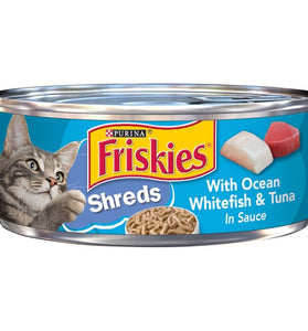 Friskies Savory Shreds with Ocean White Fish & Tuna Canned Cat Food