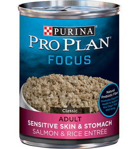 Purina Pro Plan Focus Sensitive Skin & Stomach Salmon & Rice Pate Canned Dog Food