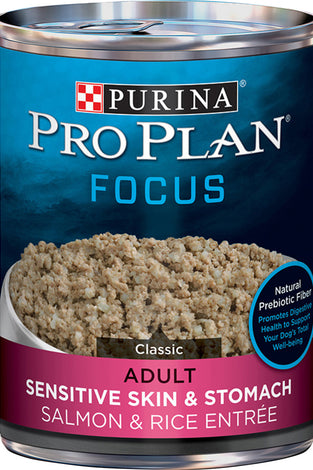 Purina Pro Plan Focus Sensitive Skin & Stomach Salmon & Rice Pate Canned Dog Food