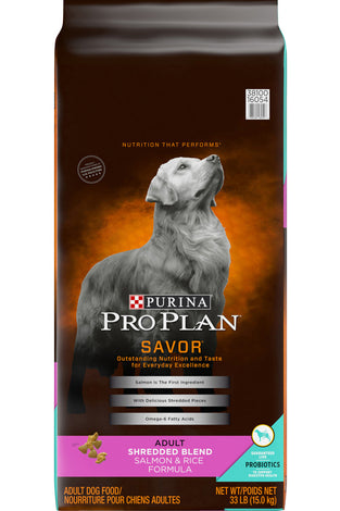 Purina Pro Plan Savor Adult Shredded Blend Salmon & Rice Formula Dry Dog Food