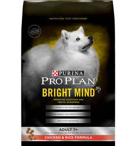Purina Pro Plan Bright Mind Adult 7plus Chicken & Rice Formula Dry Dog Food
