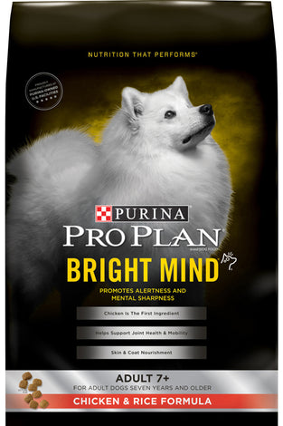 Purina Pro Plan Bright Mind Adult 7plus Chicken & Rice Formula Dry Dog Food