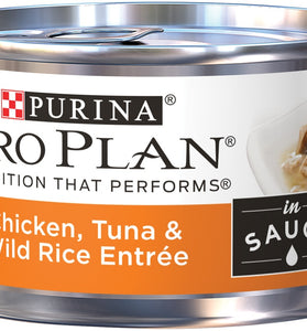 Purina Pro Plan Savor Adult Chicken, Tuna & Wild Rice in Sauce Entree Canned Cat Food