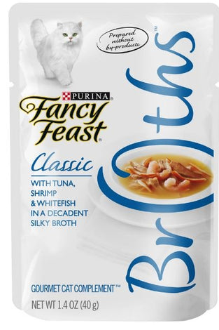 Fancy Feast Classic Broths with Tuna, Shrimp & Whitefish Cat Food Pouches