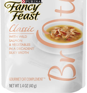 Fancy Feast Classic Broths with Wild Salmon & Vegetables Supplemental Cat Food Pouches