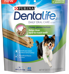 Purina Dentalife Daily Oral Care Adult Small & Medium Breed Chicken Flavor Dog Treats