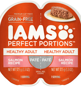 Iams Perfect Portions Healthy Adult Salmon Pate Wet Cat Food Tray