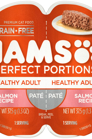 Iams Perfect Portions Healthy Adult Salmon Pate Wet Cat Food Tray