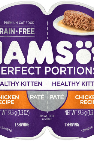 Iams Perfect Portions Healthy Kitten Chicken Pate Wet Cat Food Tray