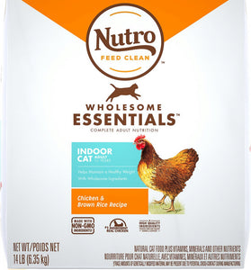 Nutro Wholesome Essentials Indoor Chicken and Brown Rice Recipe Adult  Dry Cat Food