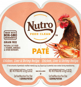 Nutro Perfect Portions Adult Grain Free Chicken, Liver & Shrimp Pate Wet Cat Food Trays