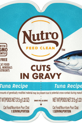 Nutro Perfect Portions Grain Free Cuts In Gravy Real Tuna Recipe Wet Cat Food Trays