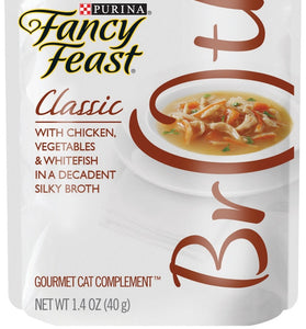 Fancy Feast Broths Classic Chicken, Vegetables & Whitefish Supplemental Cat Food Pouches