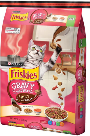 Friskies Gravy Swirlers Chicken & Salmon Flavor Dry Cat Food