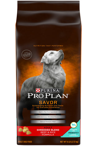 Purina Pro Plan Savor Shredded Blend Beef & Rice Formula Adult Dry Dog Food