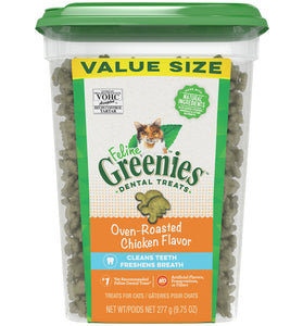 Feline Greenies Adult Dental Oven Roasted Chicken Flavor Cat Treats