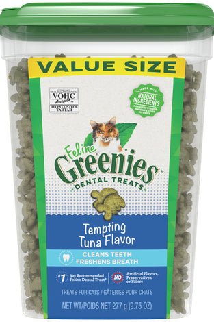 Feline Greenies Adult Dental Tempting Tuna Flavor Cat Treats