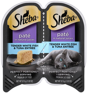 Sheba Pat Tender Whitefish & Tuna Entre Perfect Portions Twin Pack Wet Cat Food