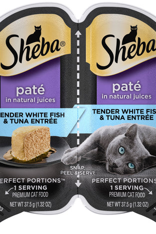 Sheba Pat Tender Whitefish & Tuna Entre Perfect Portions Twin Pack Wet Cat Food