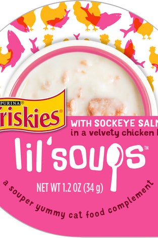 Friskies Natural Grain-Free Lil' Soups With Sockeye Salmon In Chicken Broth Cat Food Compliment