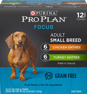 Purina Pro Plan Focus Small Breed Entree Adult Wet Dog Food Variety Pack
