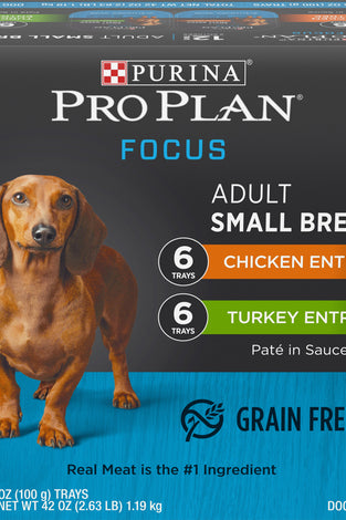 Purina Pro Plan Focus Small Breed Entree Adult Wet Dog Food Variety Pack