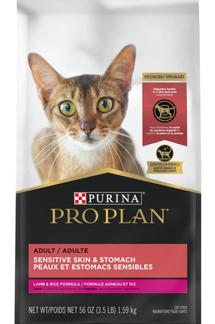 Purina Pro Plan High Protein Sensitive Skin & Stomach Lamb & Rice Formula Dry Cat Food